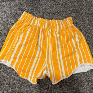 FP Movement by Free People Yellow Striped High Waist Shorts